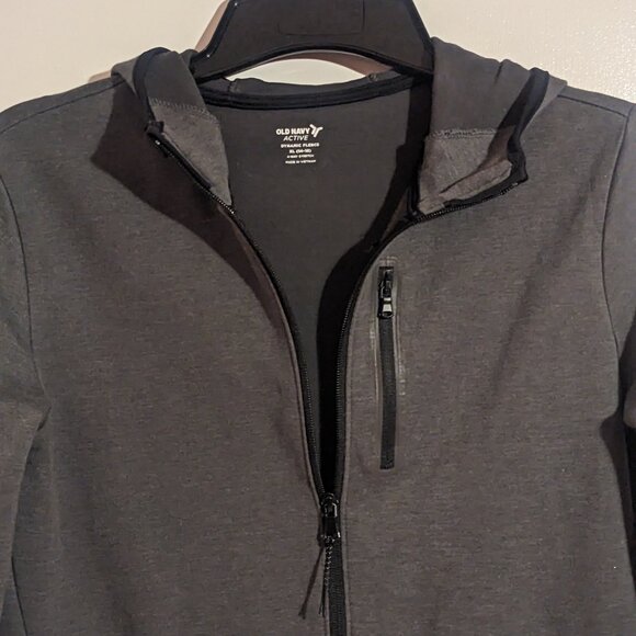 Old Navy Gray Hooded Active Fleece Jacket - Picture 2 of 5